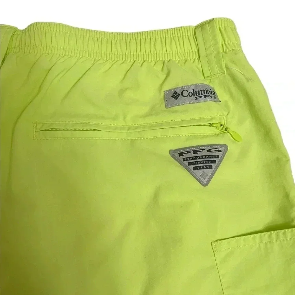 Columbia PFG Backcast Ⅲ Water Fishing Swim Shorts Neon Yellow Green Men’s size L